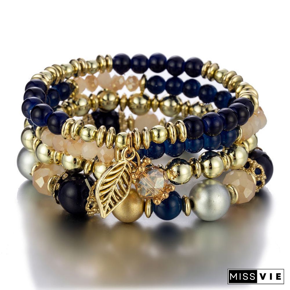 Women's Crystal Pendant Multi-layer Bracelet