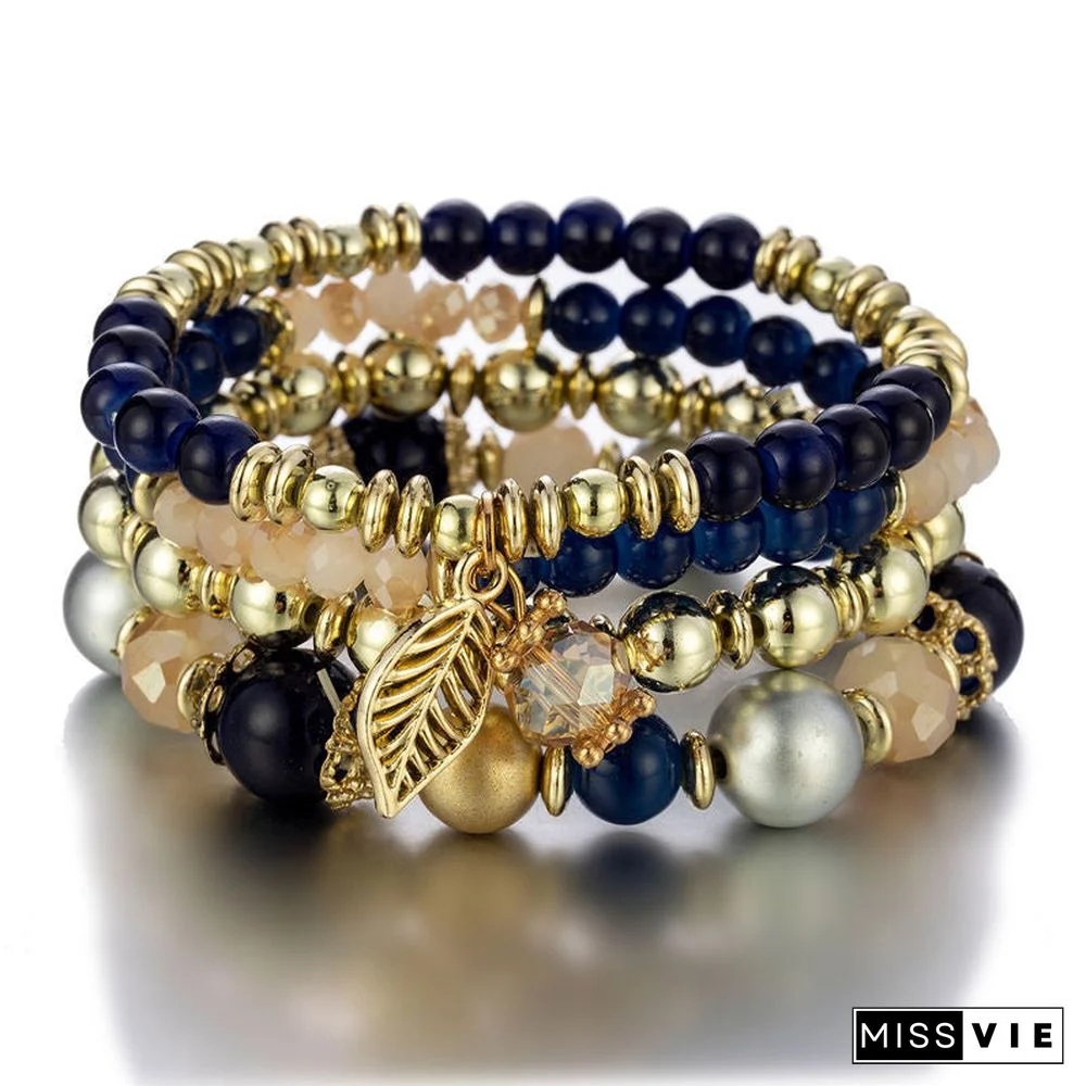 Women's Crystal Pendant Multi-layer Bracelet