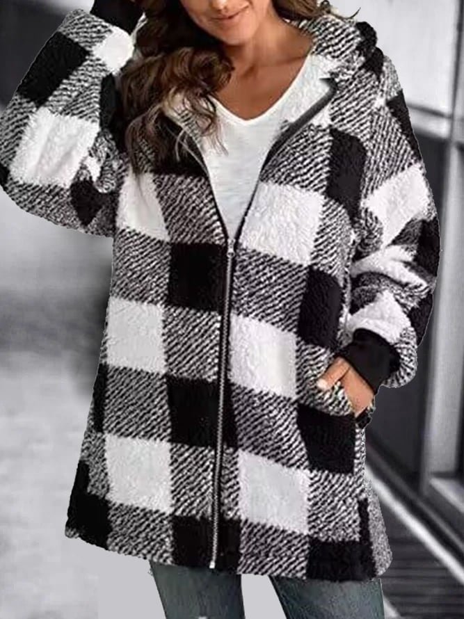 Hot Sale 49% OFF🔥- Women Oversized Hoodie Plaid Loose Overcoat