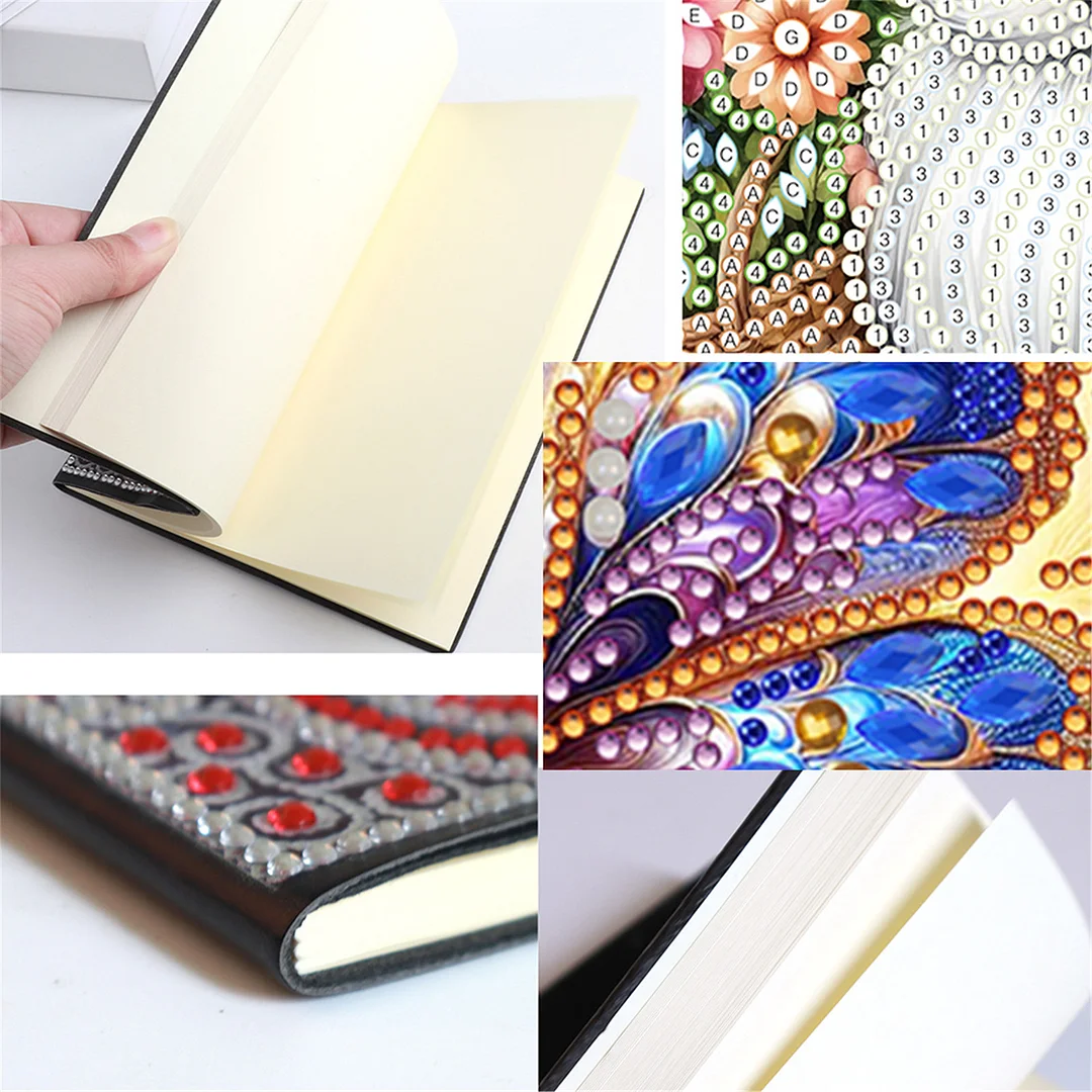 DIY Flower Diamond Painting Journals Notebooks 50 Pages A5 No Lines Special Shaped Diamond Art Kits for Beginners Craft Lovers and Artists (Butterflies Flowers)
