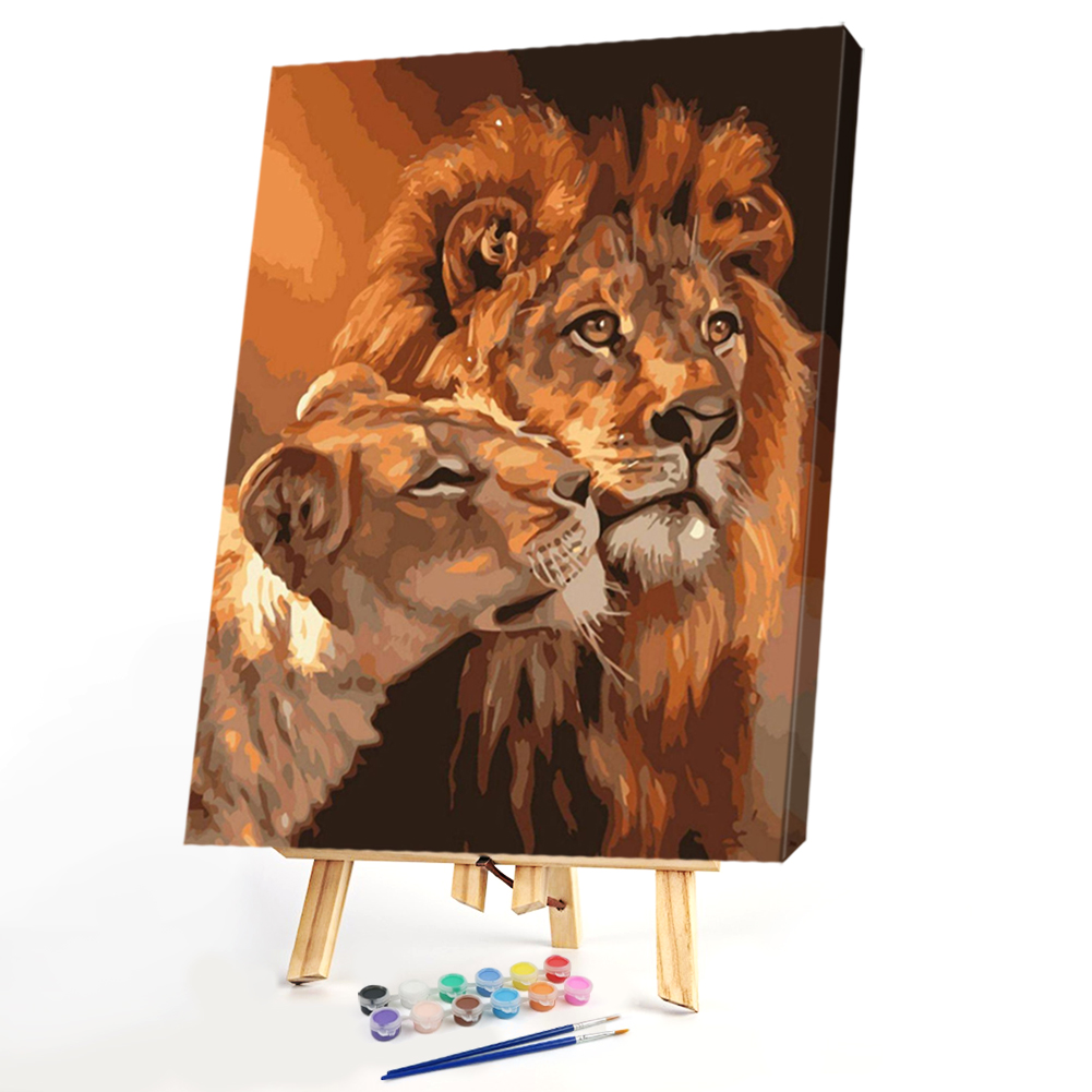 

40x50cm - Paint By Numbers Snuggle Lions, 501 Original