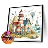 4Pcs/set Diamond Painting-DIY Full Round Drill Lighthouse Cottage(30*30 CM)