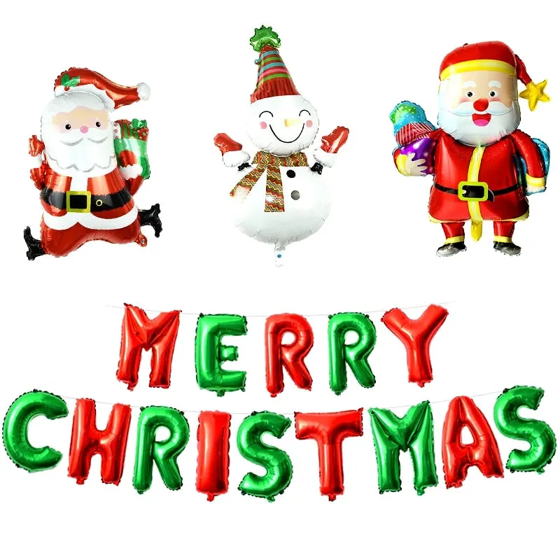 Christmas Decorations for Home Merry Christmas Balloons Banner Photo Booth Props 2022 Happy New Year Decorations Navidad 2020