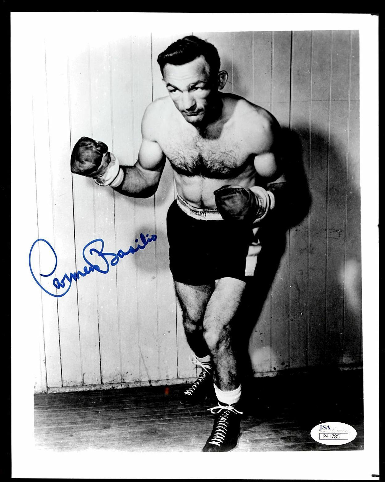 CARMEN BASILIO BOXER WORLD CHAMP DECEASED SIGNED 8X10 JSA COA #N41785