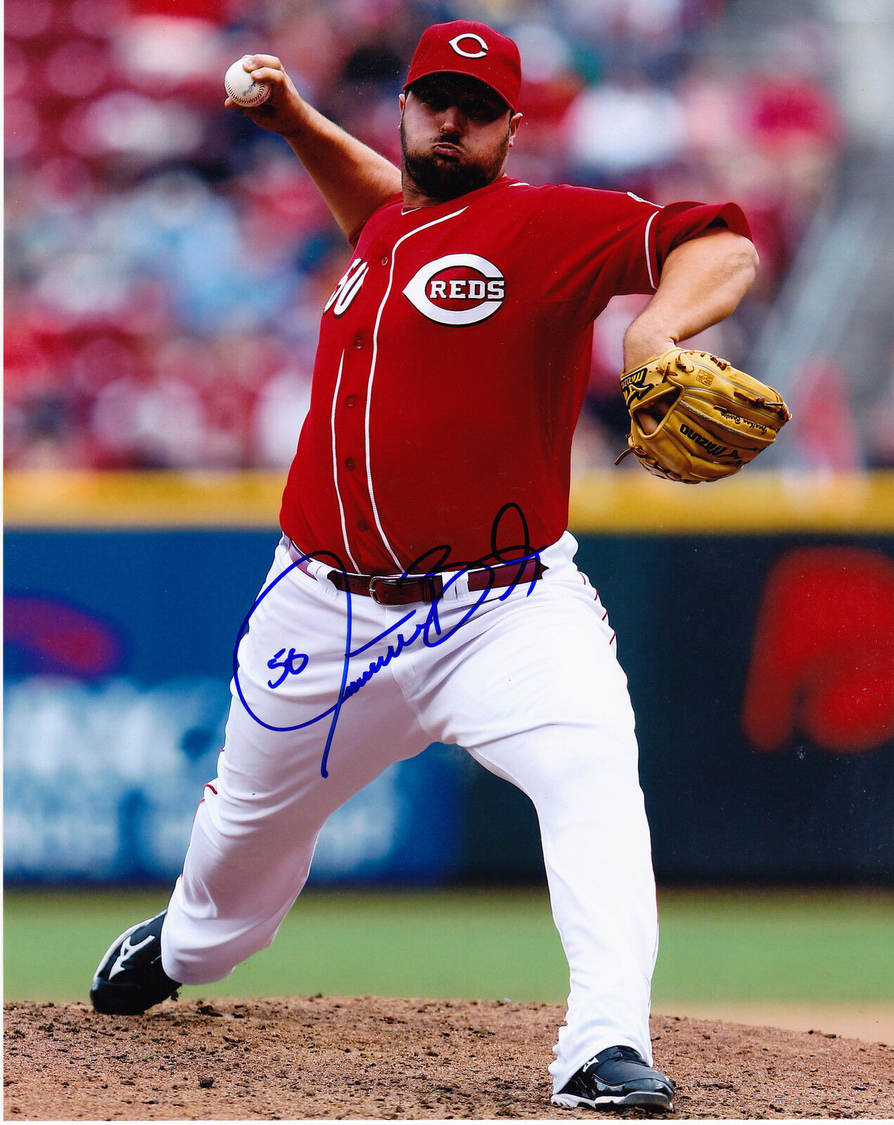 JONATHAN BROXTON CINCINNATI REDS ACTION SIGNED 8x10