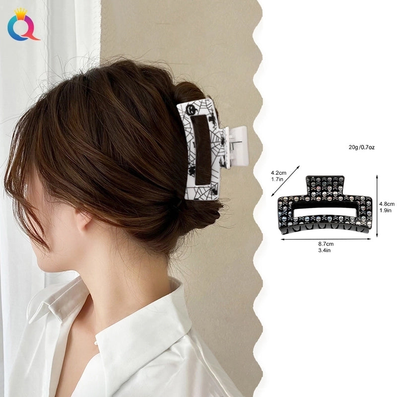 Halloween Minimalist Classic Style Women’s Spider Web Skull Plastic Hair Claws