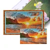 Sunset At Sea-16CT Stamped Cross Stitch Egyptian Cotton 55*36cm/21.65*14.17in