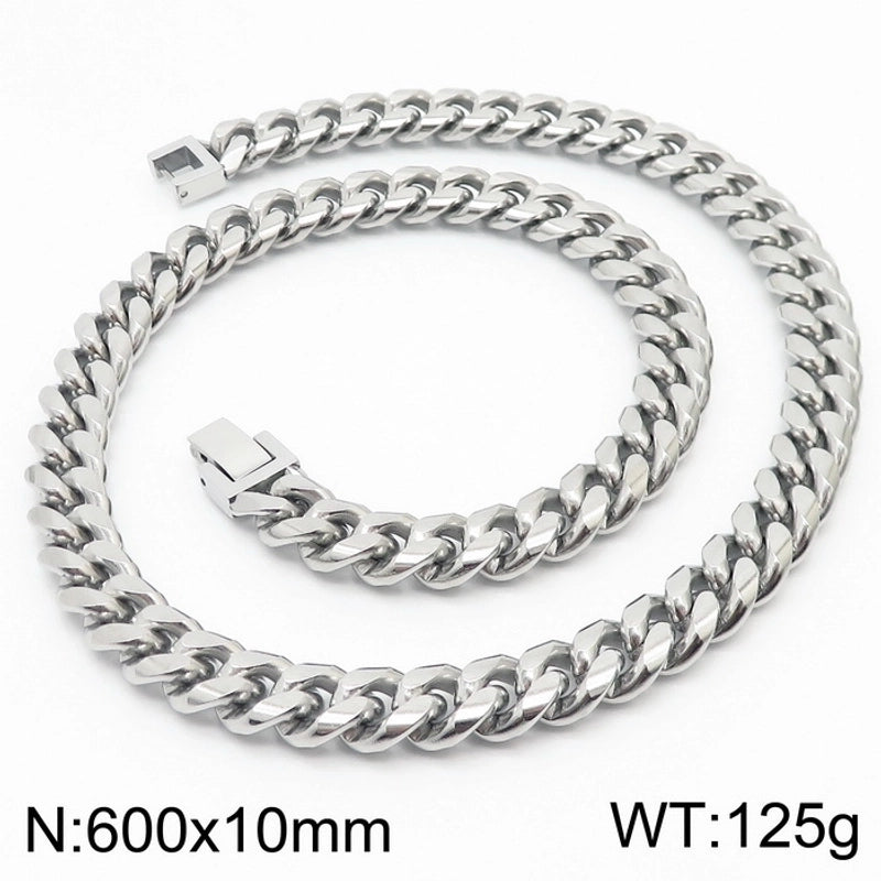 Minimalist Solid Color Titanium Steel Chain Men’s Necklace