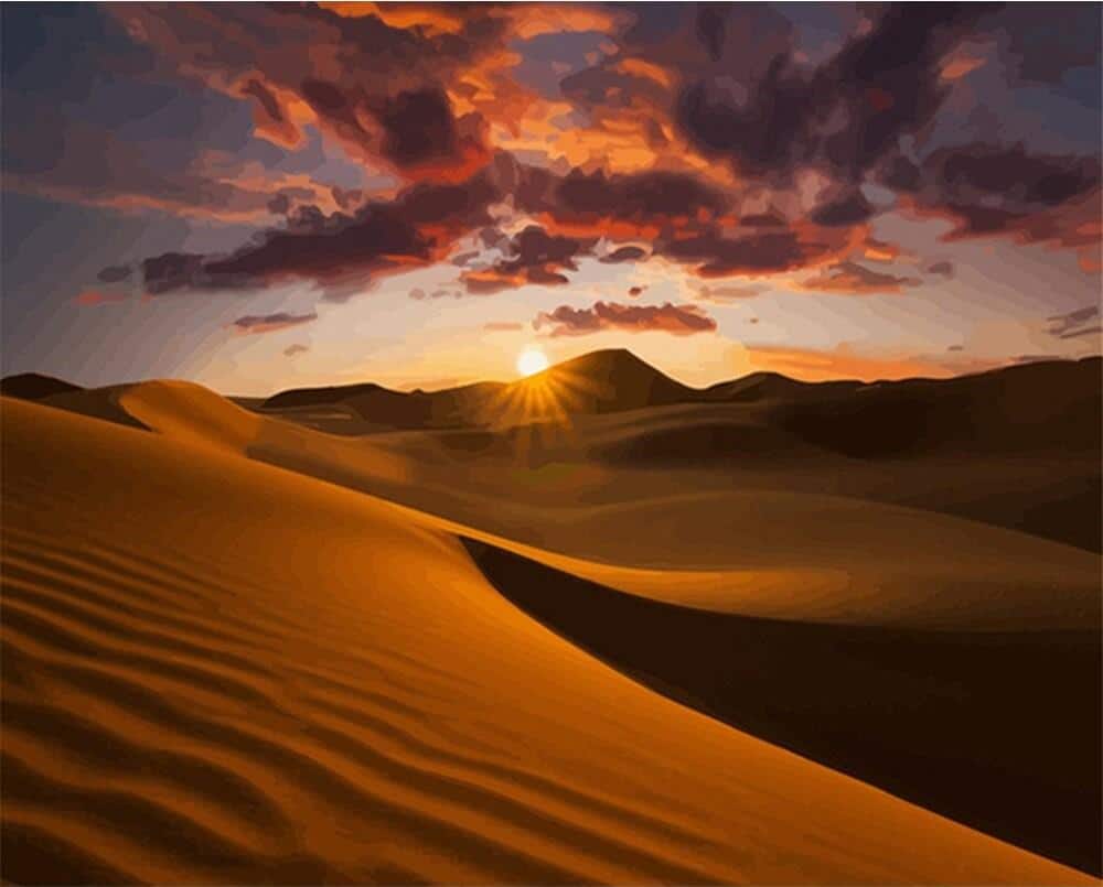 

Sunset in the Desert – Paint By Numbers - 40*50CM, 501 Original