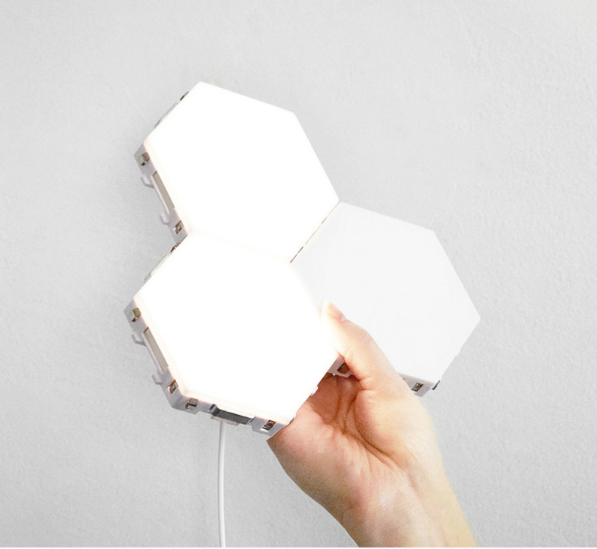 Pieces Diy Wall Lamp Touch Switch Quantum Lamp Led Hexagonal Lamps Modular Creative