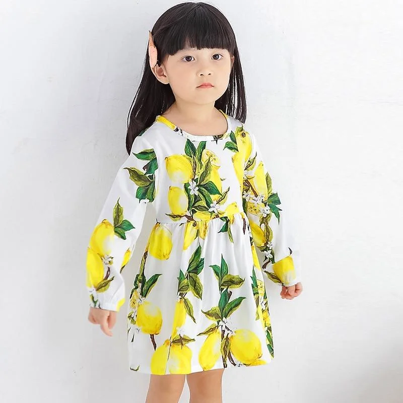3 to 7 Years Spring Summer Cotton Girl Dress Long Sleeve Children Dress Polka Dot Kids Dresses for Girls Fashion Girls Clothing
