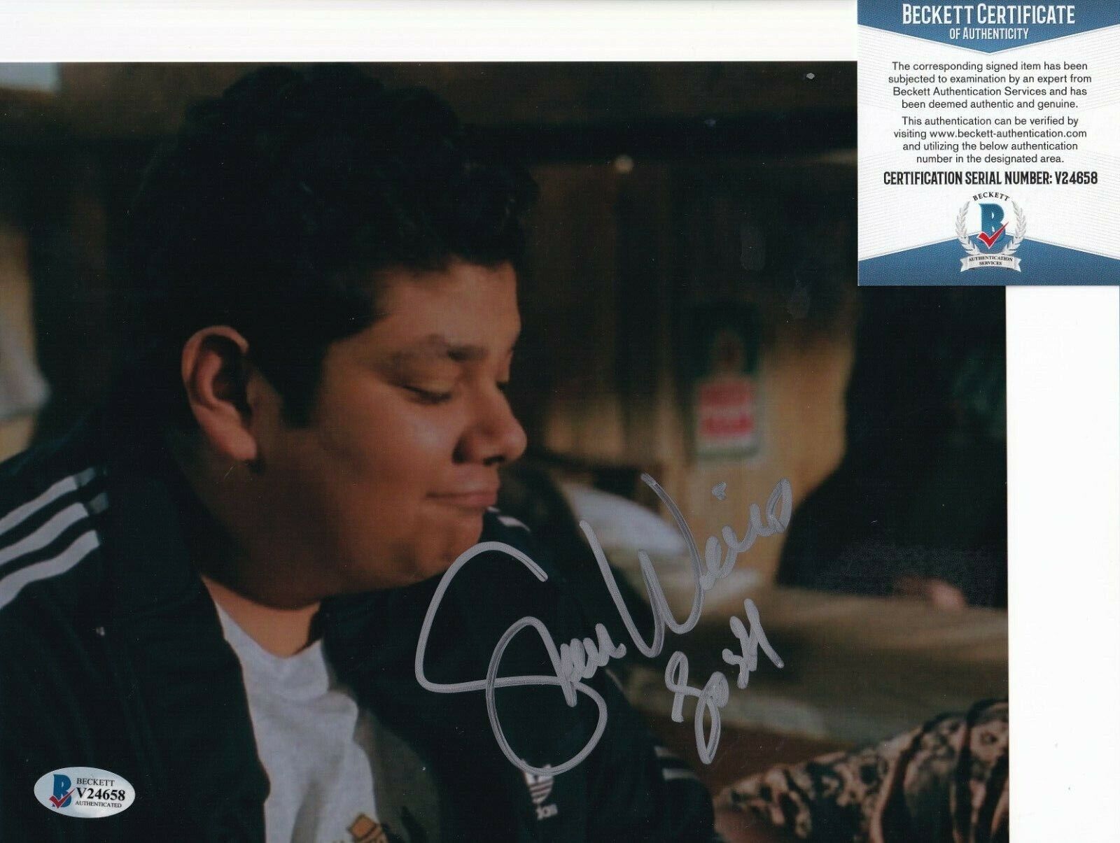 SHAUN WEISS signed (THE MIGHTY DUCKS) GOLDBERG 8X10 Photo Poster painting BECKETT BAS V24658