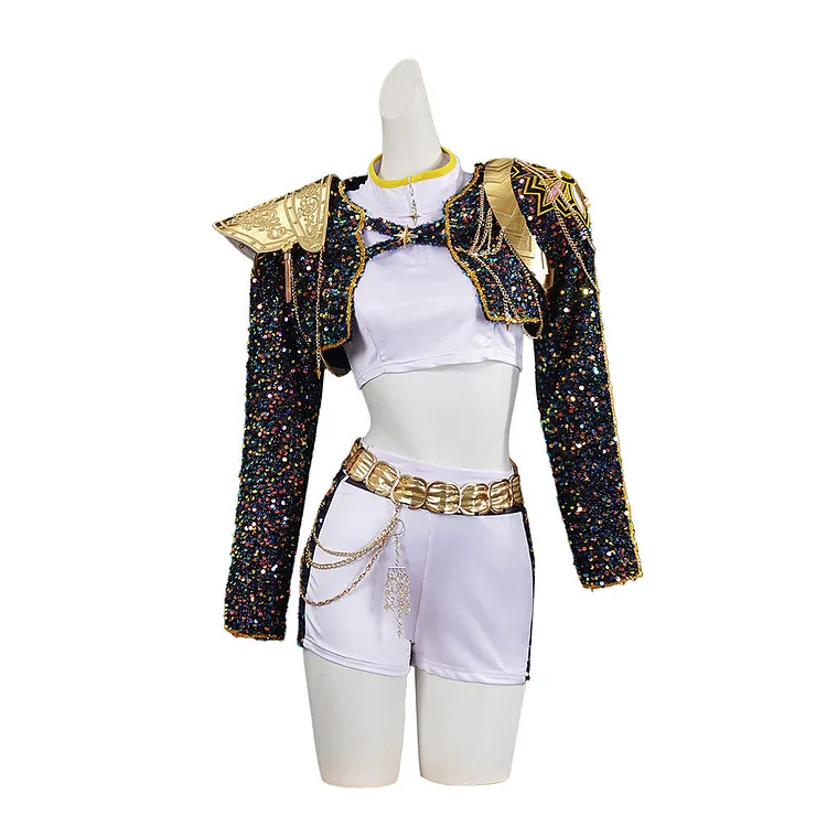 Kids Children KPop Demon Hunters (2025) Golden Rumi Mira Zoey Huntrix Black White Outfits Cosplay Costume