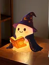 Cute Ghost Reading Book Night Light Easy To Use Halloween Cute Night Light Lightweight for Indoor Party Desk Outdoor Halloween Decoration