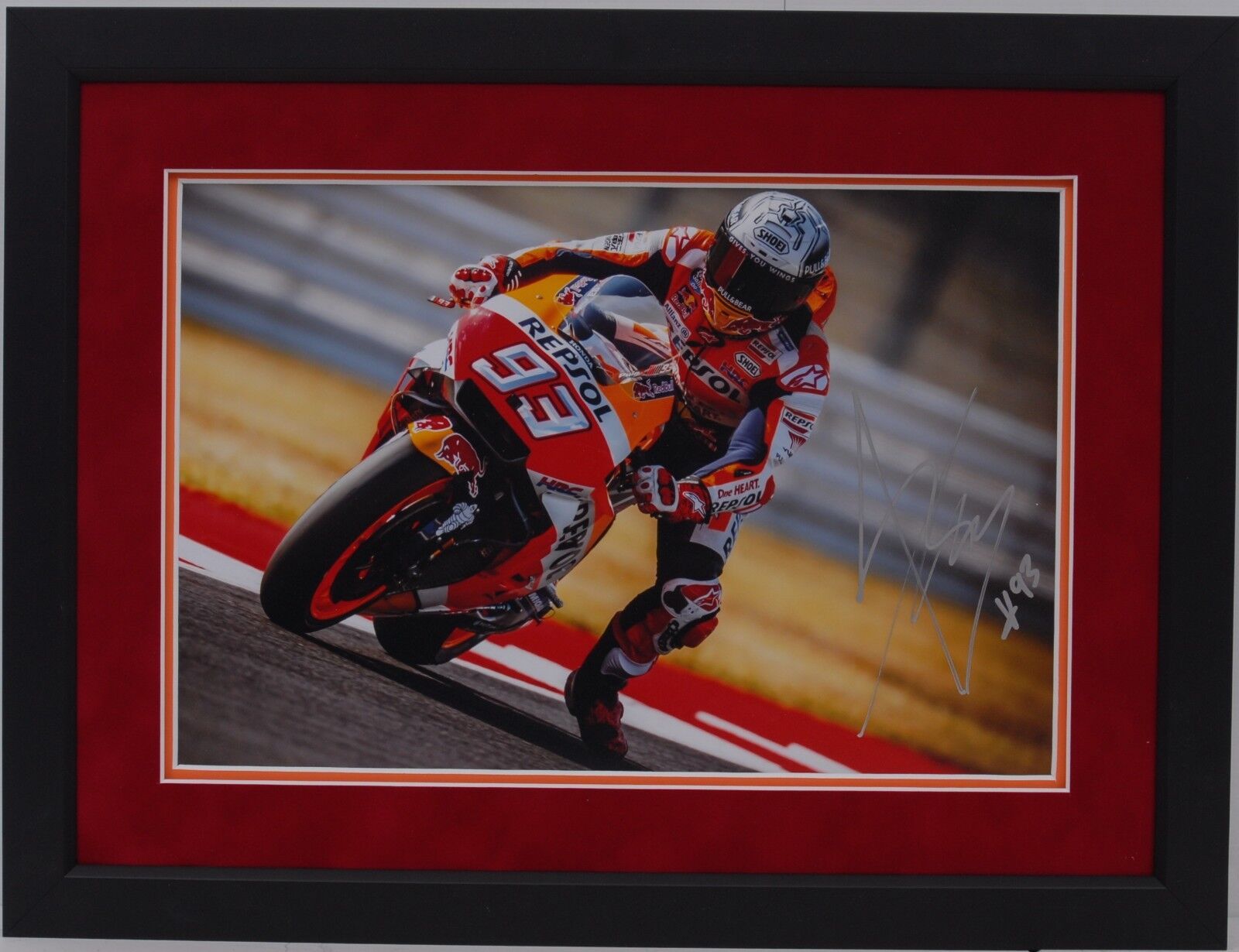 MARC MARQUEZ HAND SIGNED REPSOL HONDA FRAMED Photo Poster painting DISPLAY MOTOGP PROOF 1.