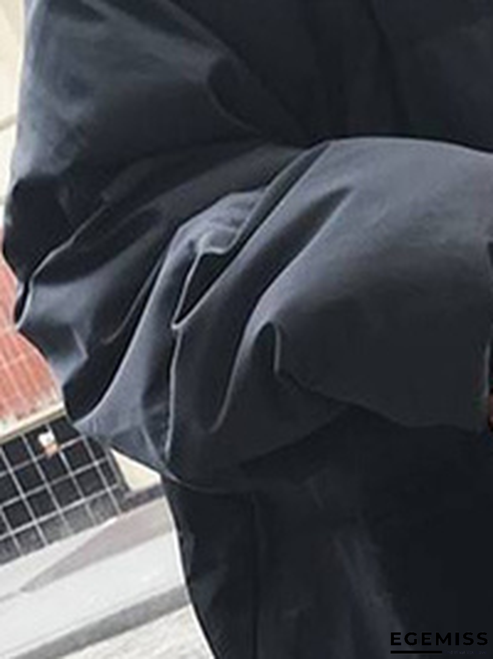 Black Simple Loosen High Neck Outerwear | EGEMISS