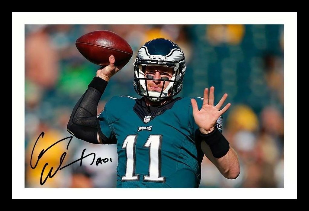 Carson Wentz - Philadelphia Eagles Autograph Signed & Framed Photo Poster painting 1