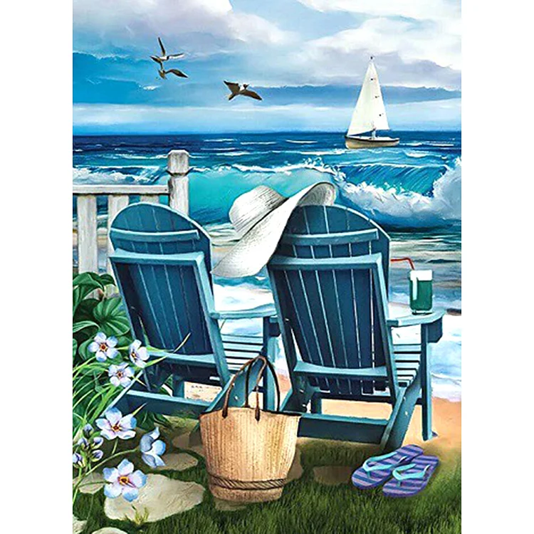 Beach Lounge Chair - Painting By Numbers