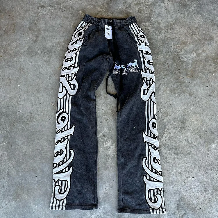 Personalized Vale Graphic Flared Sweats Trousers