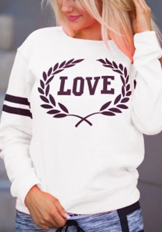 Round Neck Love Rainbow Long Sleeves Sweatshirt