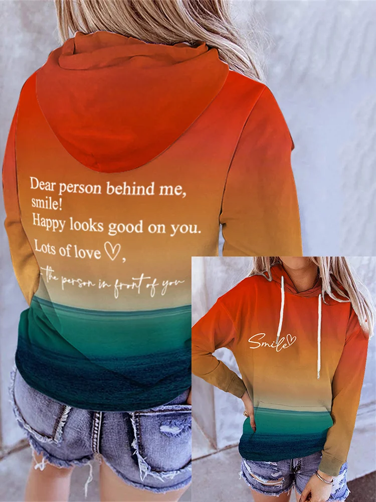 Dear Person Behind Me Smile Sunset Beach Gradient Hoodie