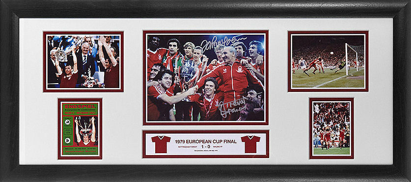 FRAMED FRANCIS & McGOVERN SIGNED NOTTINGHAM FOREST 30x12 EUROPEAN FINAL Photo Poster painting