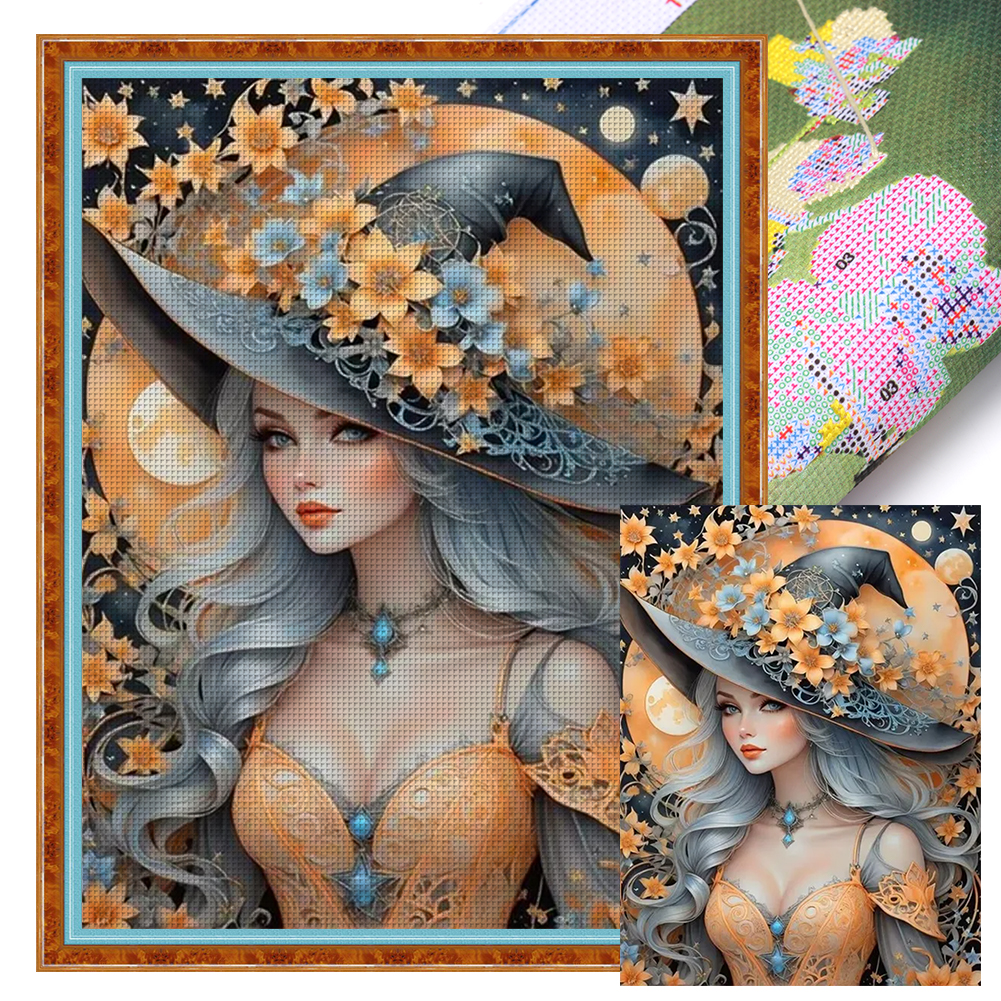 Witch Full 14CT Pre-stamped Canvas(45*60cm) Cross Stitch