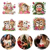 (US Local)6Pcs Acrylic  Owls Diamond Painting Fridge Magnet for Fridge Whiteboard