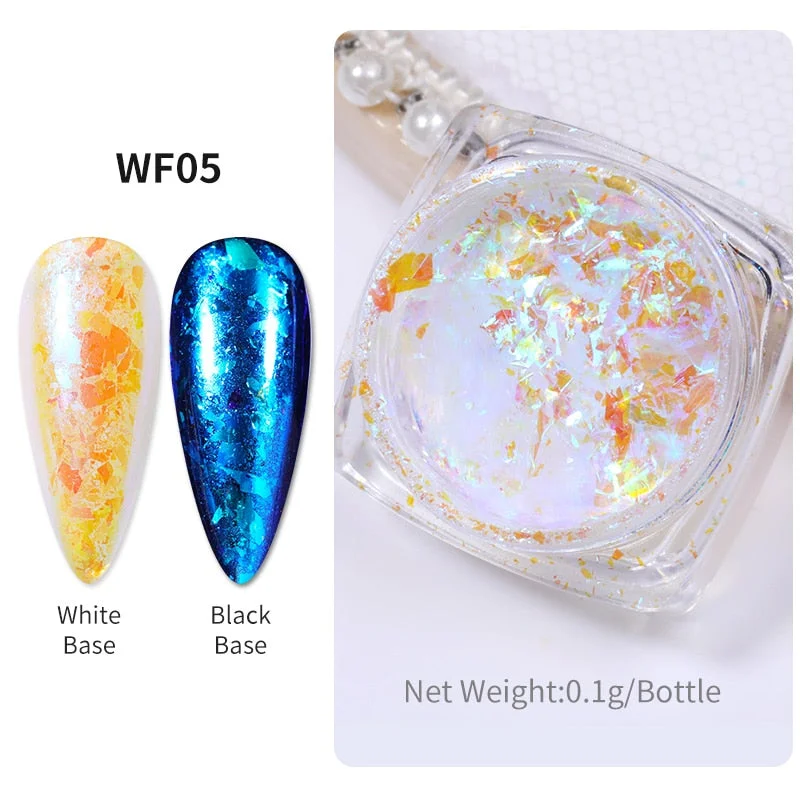 Crystals Aurora Nail Powder Iridescent Glitter Fire Opal Star Nail Art Cloud Flakes Chrome Powder Paillettes Nail Sequins-Nail Inspo