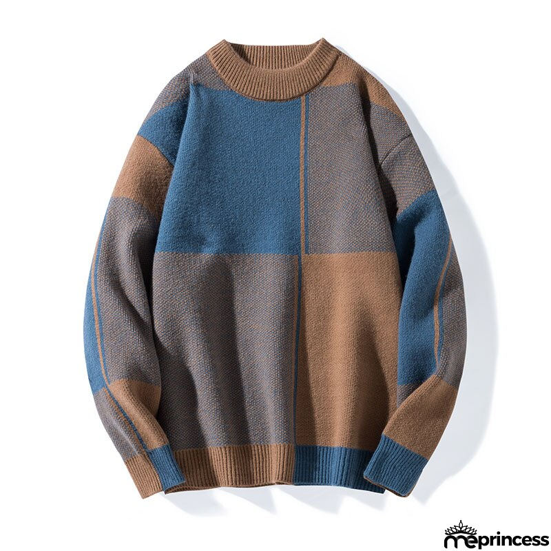 Men's O-Neck Acrylic Full Sleeve Pullovers Knitted Winter Sweater