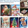 Wooden Christmas Theme Diamond Jewelry Case Mosaic Craft Set for Rings Bracelets