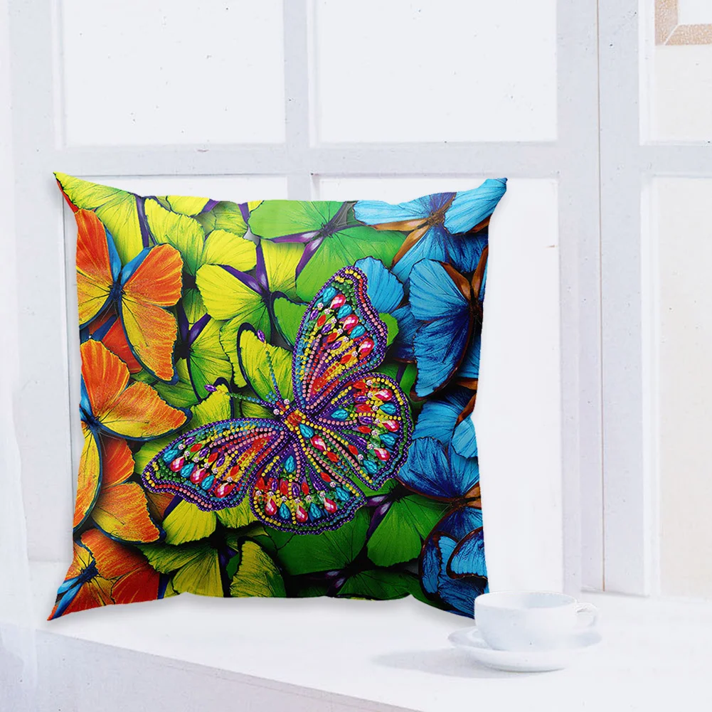 DIY Diamond Painting Pillow Case - Butterfly(30*30cm)(Single Side)