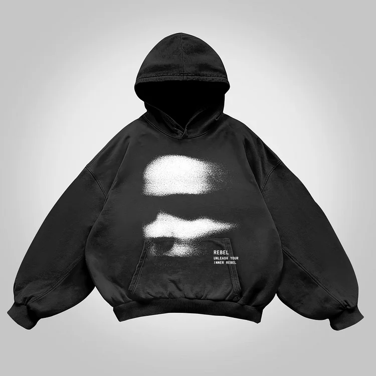 Vintag Rebel Portrait Graphic Print Washed Hoodie