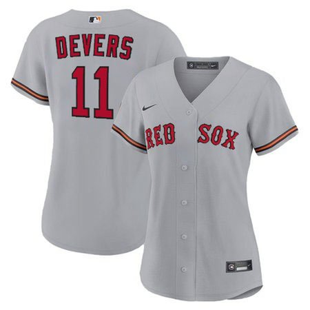 Women's Boston Red Sox #11 Rafael Devers  Gray Home Replica Player Jersey