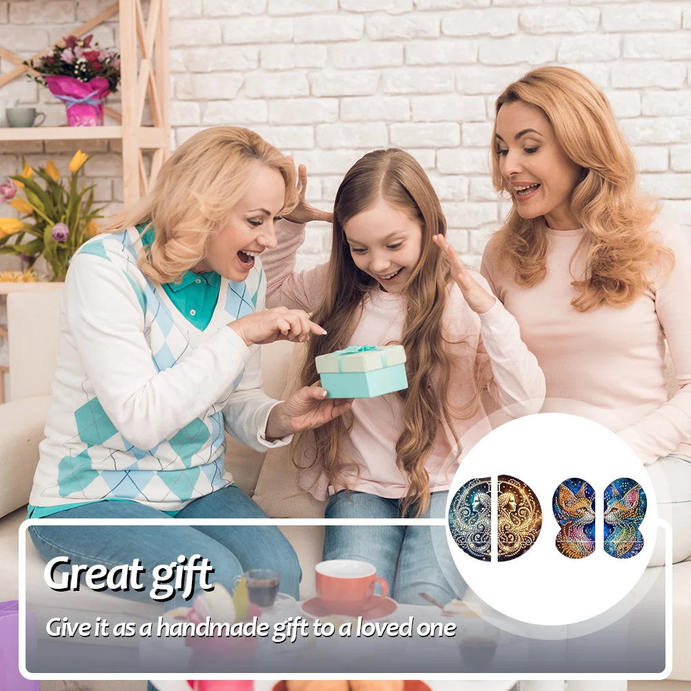 2pcs 2D Flat DIY Diamond Art Pendant DIY Home Decor Hanging Charm (Goddess)