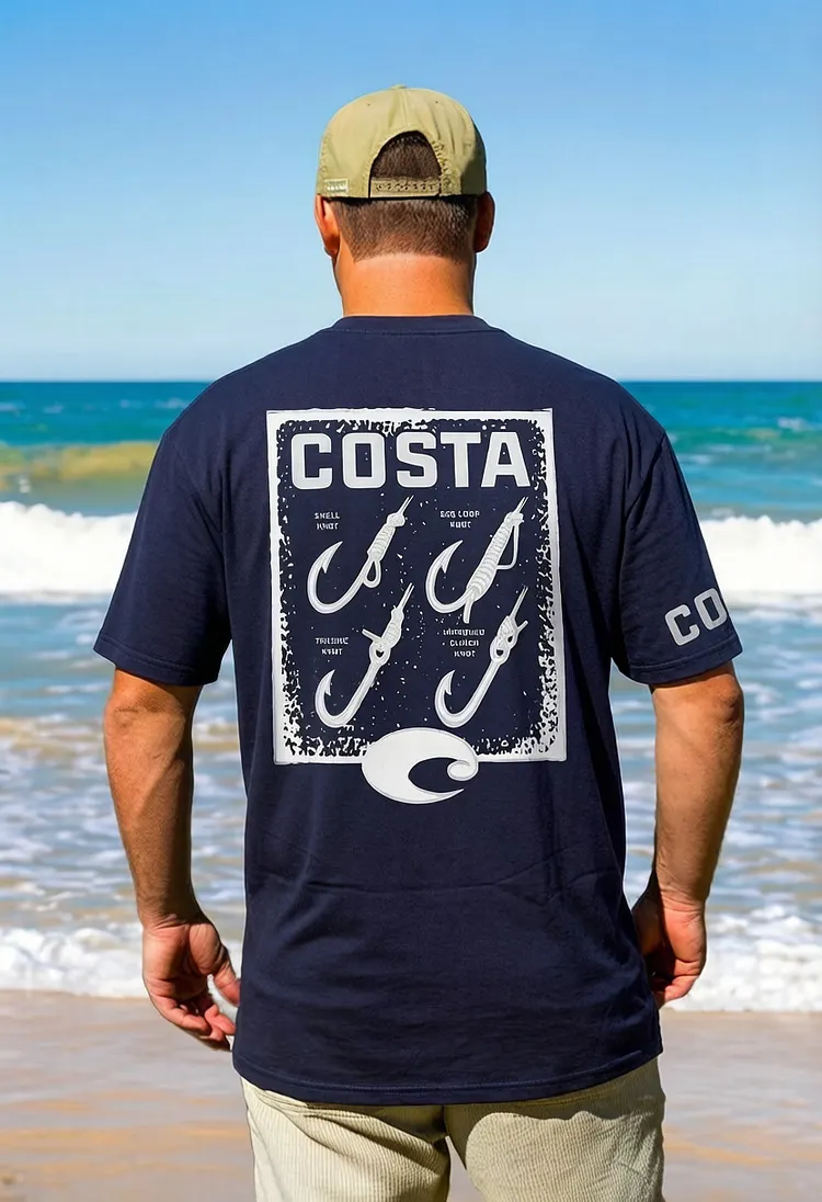 Costa Snell Knot Egg Loop Knot Trilene Knot Improved Clinch Knot Printed Men's T-shirt