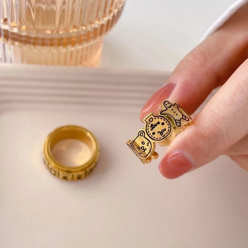 Ig Style Geometric Titanium Steel Rings In Bulk