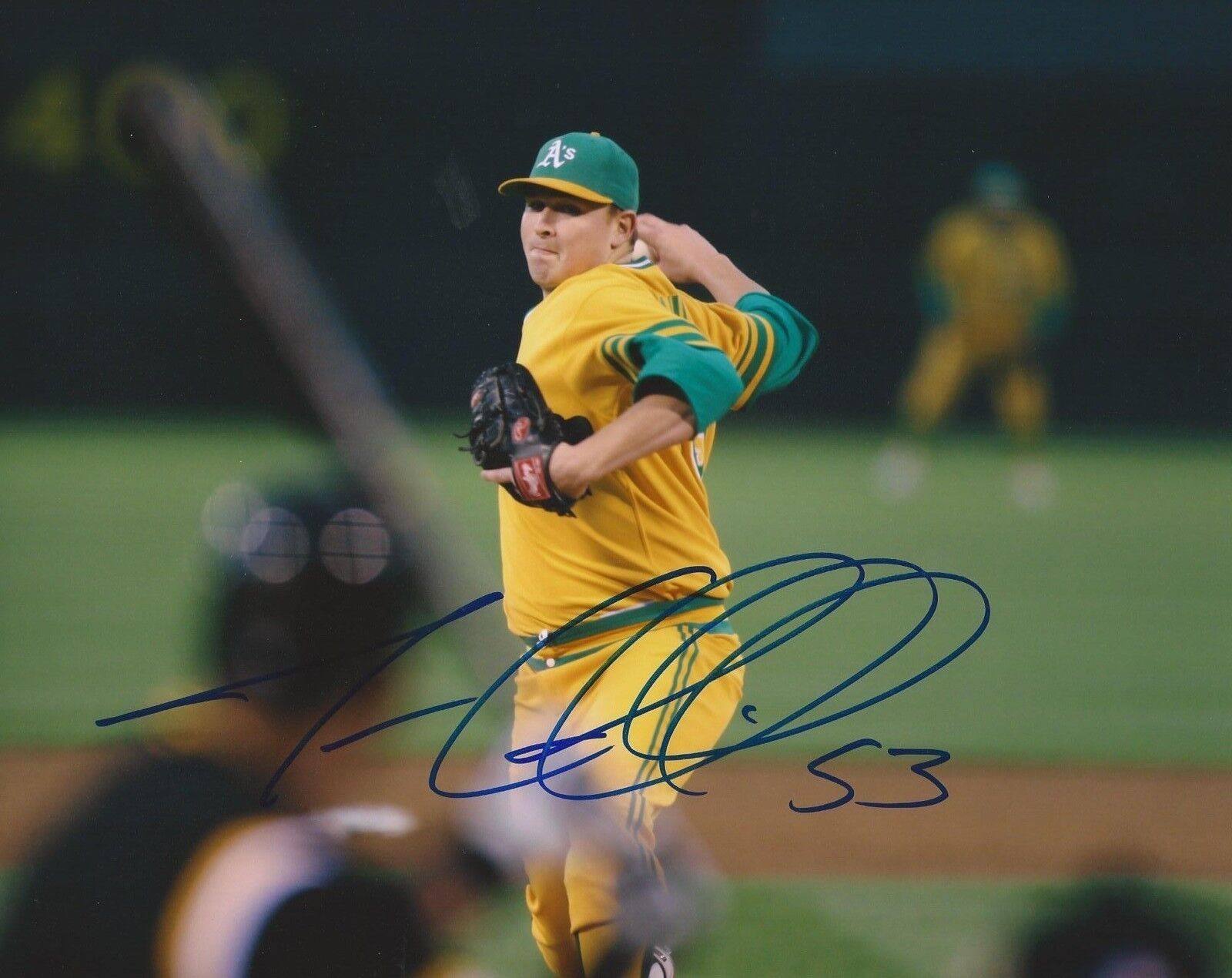 **GFA Oakland Athletics *TREVOR CAHILL* Signed 8x10 Photo Poster painting AD4 COA**