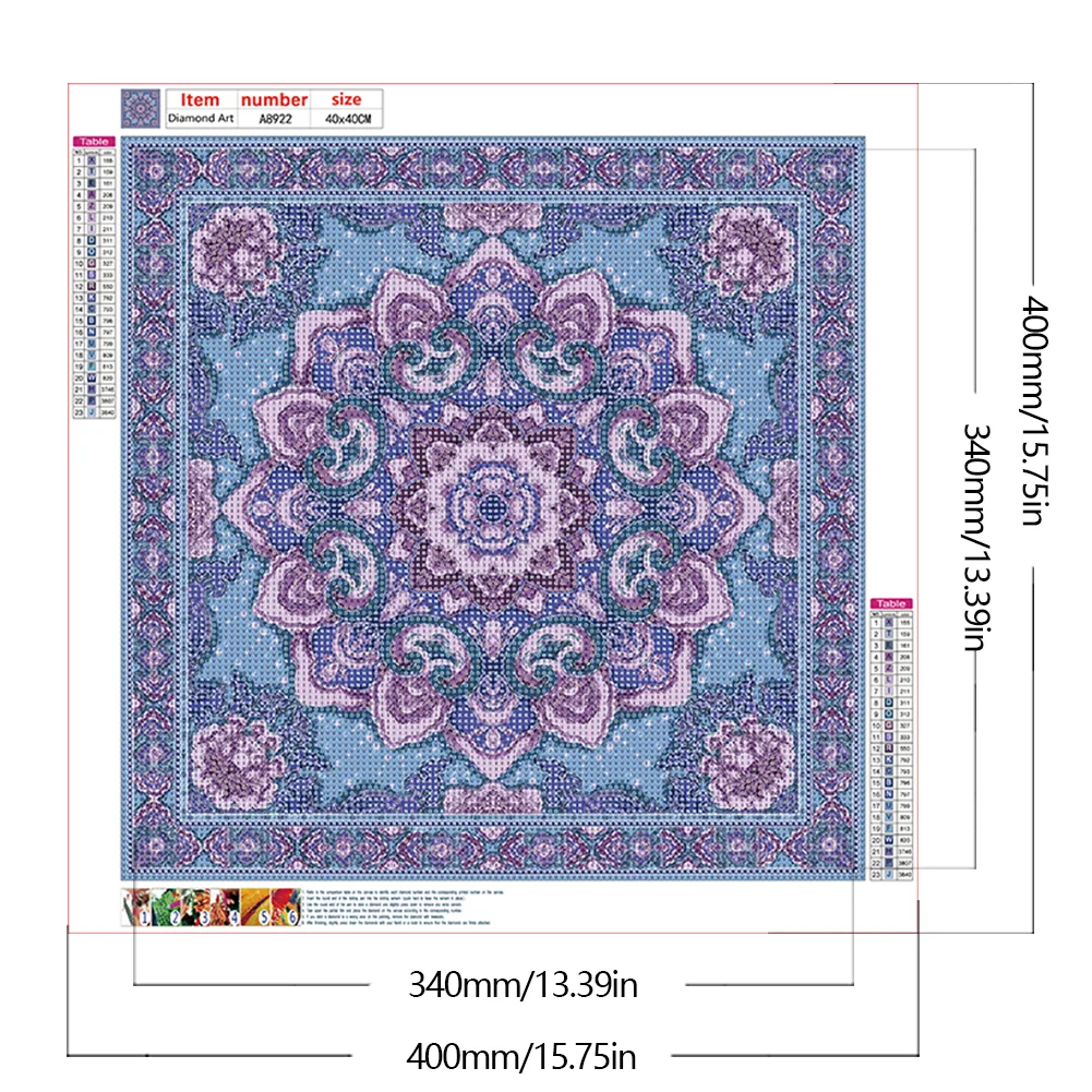 Full Round Diamond Painting 40*40cm - Purple Mandala