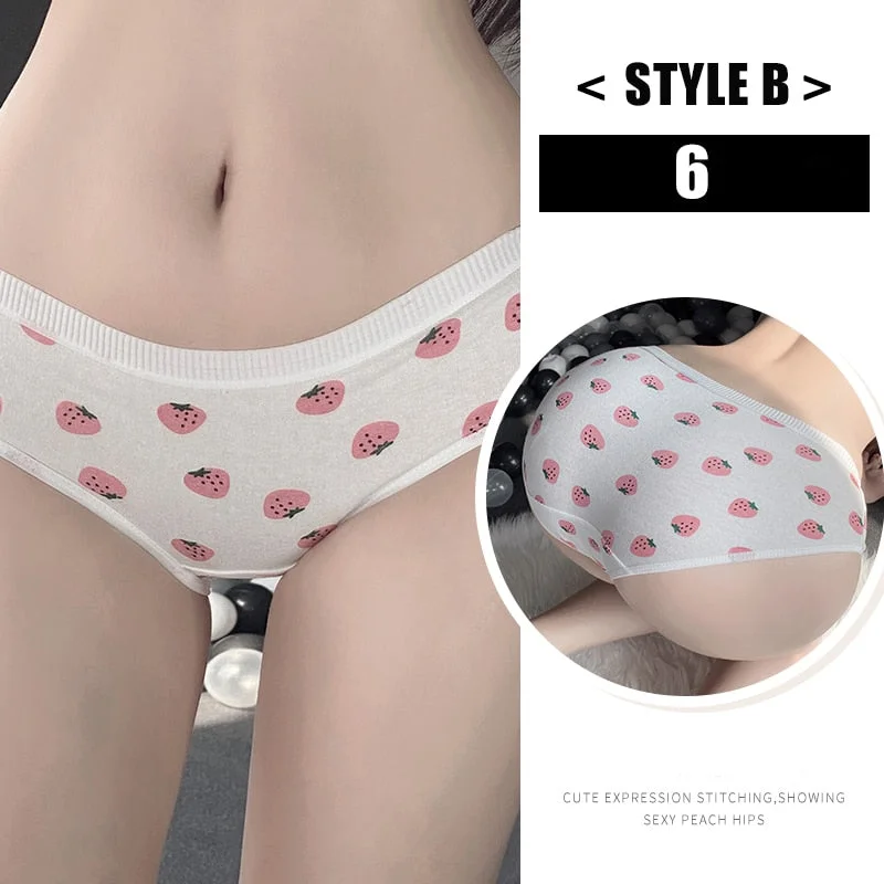 Women's Cotton Underwear Kawaii  Anime Coverage Panties Sexy Lace Breathable Soft Lingerie Lovely Cute Seamless Stretch Briefs