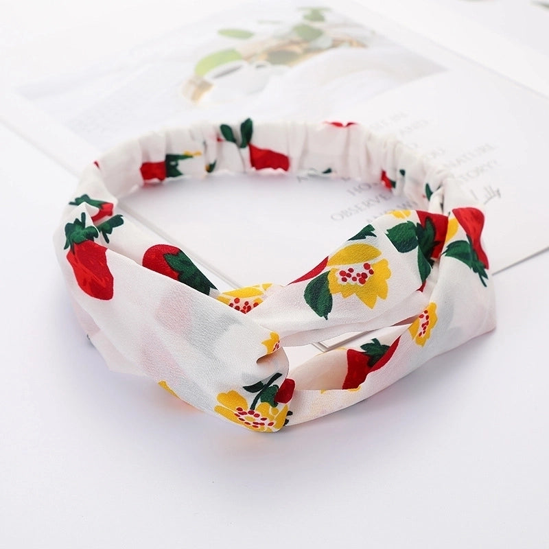 Women’s Lady Polka Dots Flower Cloth Hair Band