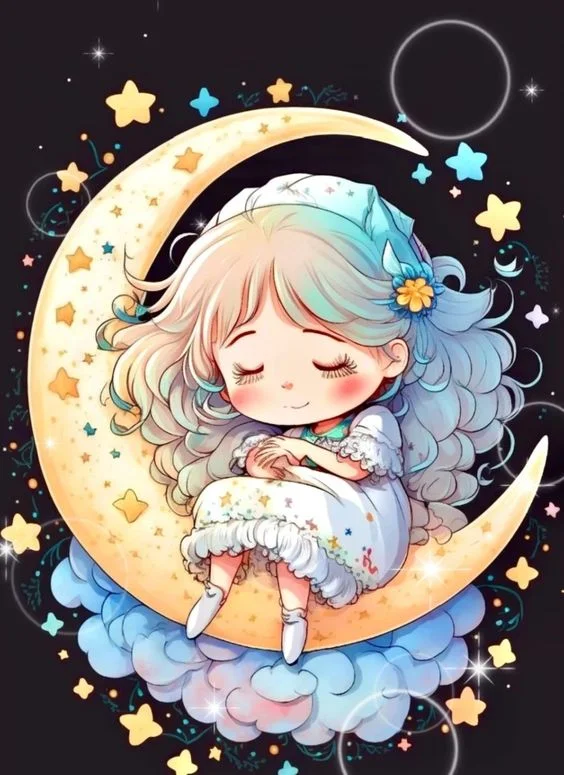 Little Girl Sleeping On Moonlit Night 11CT Stamped Cross Stitch 40*56CM
