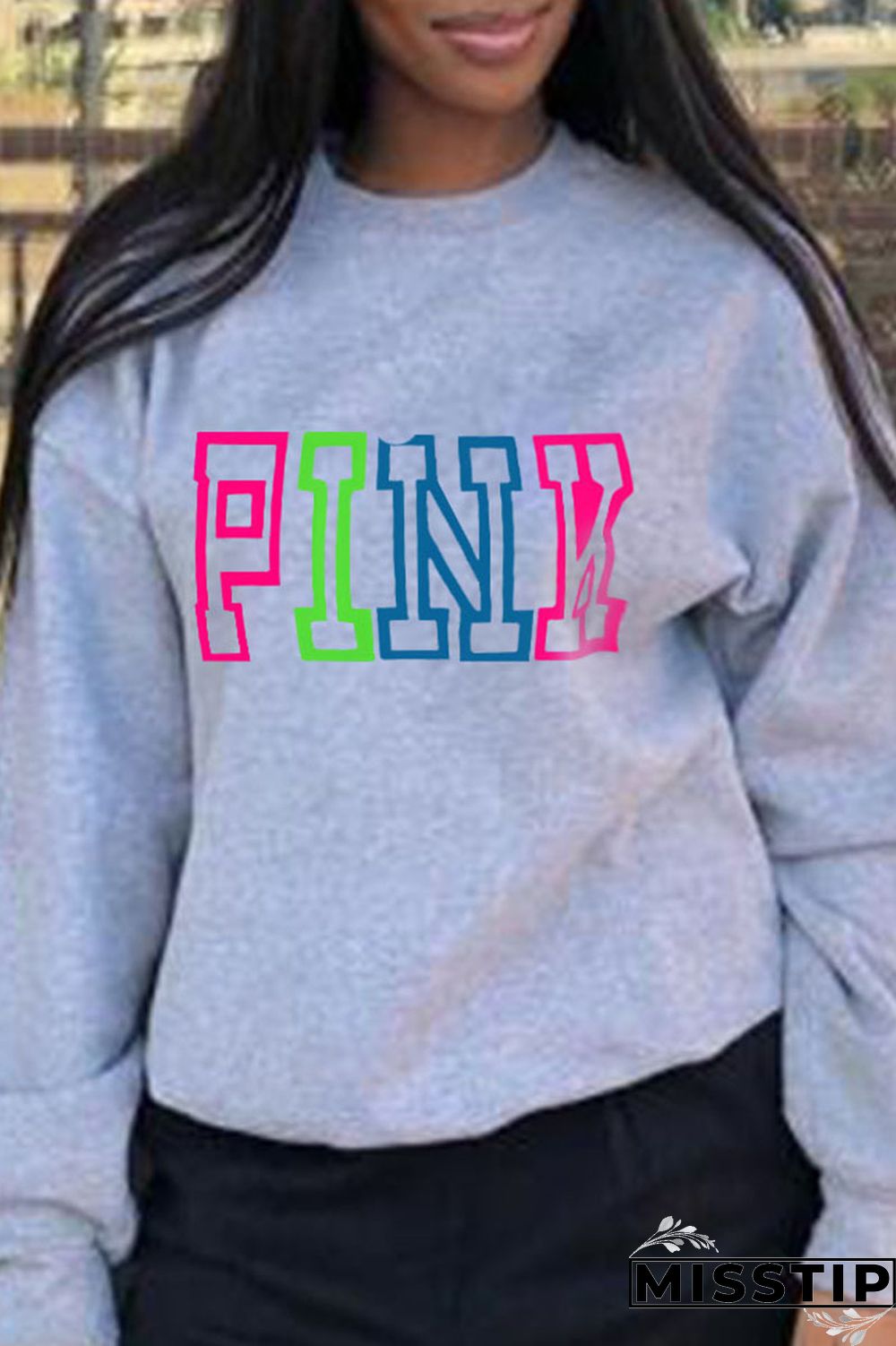 Pink Casual Print Patchwork O Neck Tops