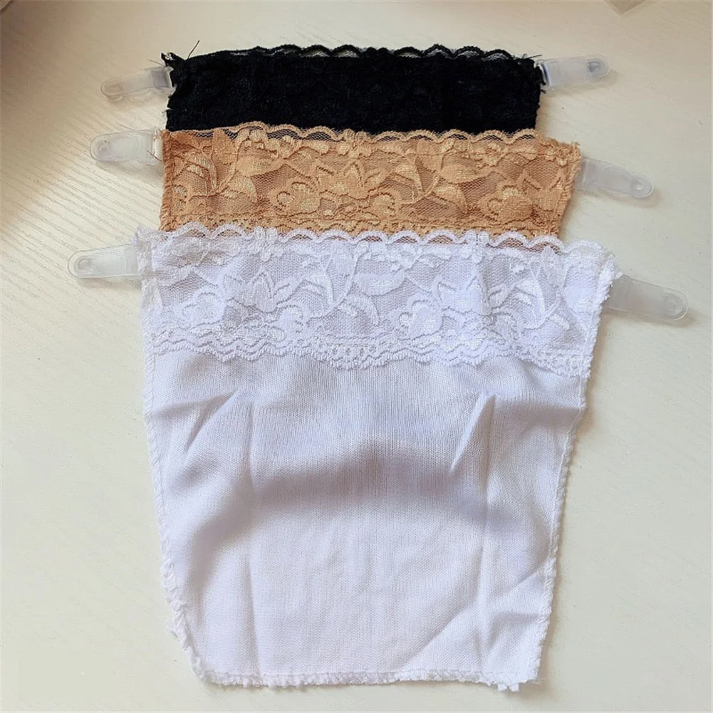 3Pcs Quick Easy Lace Bra Clip on Camisoles Custom Cleavage Control Panels Pack Seen Elastic Insert Wrapped Chest Tube Tops Set
