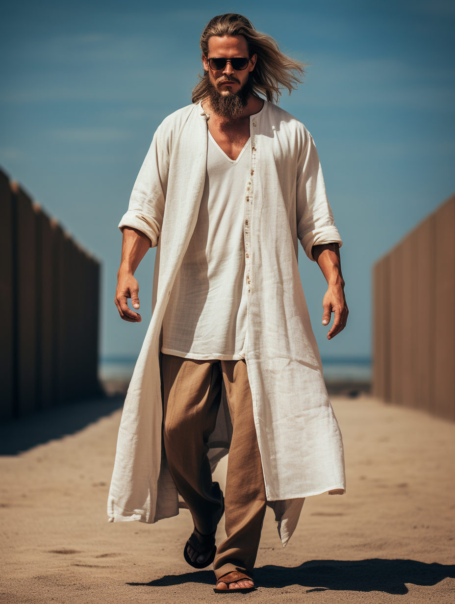 Men Linen Kaftan Solid Long Cardigan Caftan