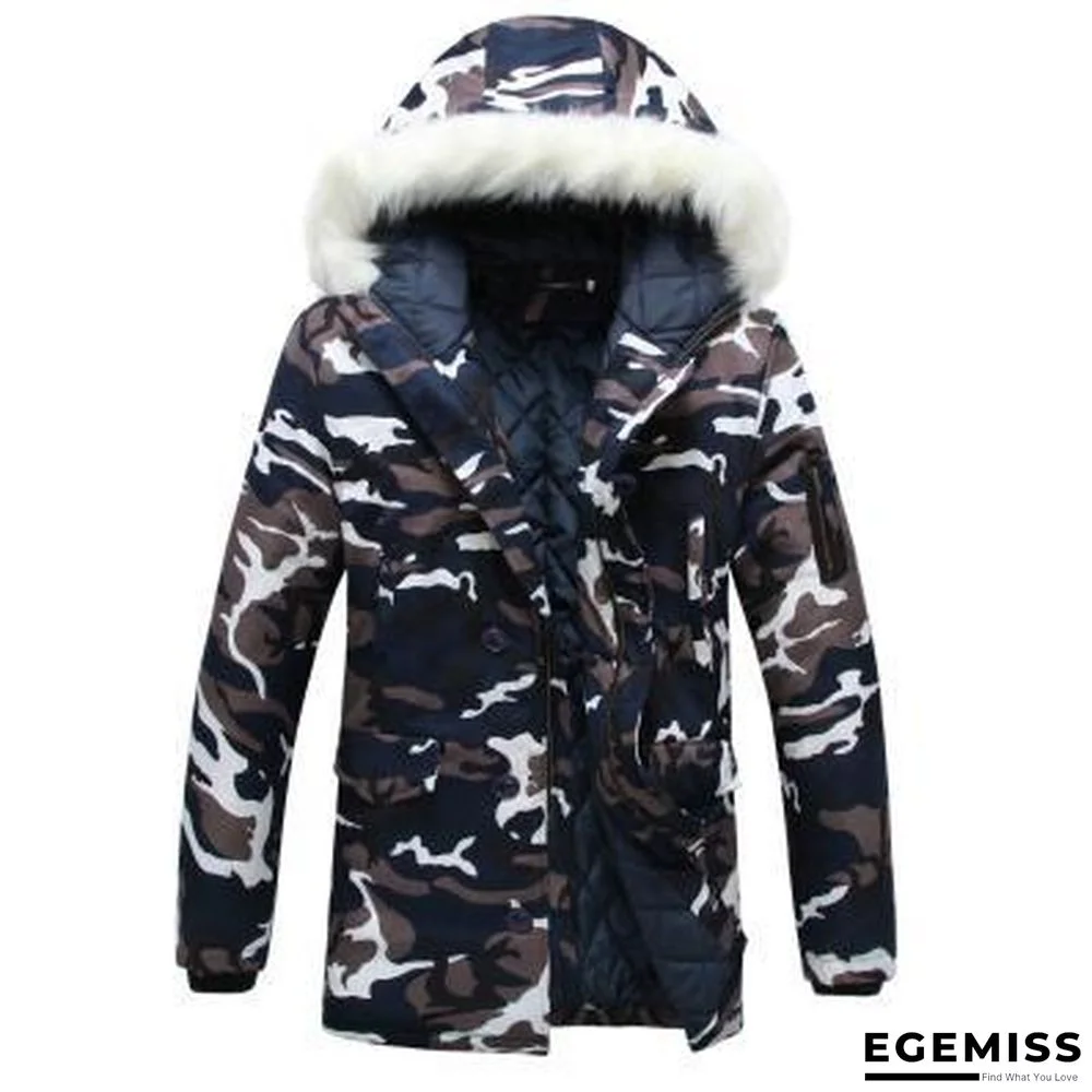 Camouflage Down Parkas Jackets  Men's Parka Hooded Coat Fur Collar Parkas Winter Jacket Military Down Overcoat | EGEMISS