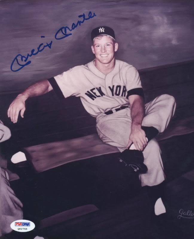 Yankees Mickey Mantle Signed Authentic 8X10 Photo Poster painting Autographed PSA/DNA #Q02755