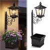 2-in-1 Solar Planter Lamp Waterproof IP54 Auto On/off Sensor 8-10 Hrs Long Lighting Solar Powered Pathway Light with Planter for Garden & Patio (No Flowers Included)