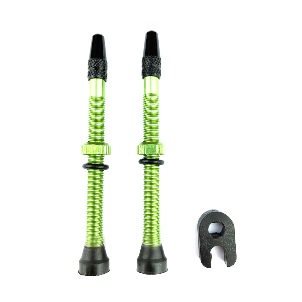 

2pcs 78mm Alloy Stem Presta Valve + Tool for Road MTB Bike Tubeless Tire, Green, 501 Original