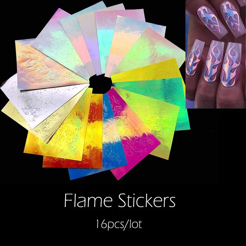 Japanese Nail Art Ice Aurora Nail Sticker Decals Korean Trendy Nails Design Self Adhesive Holographic Slider Manicure Decoration-Nail Inspo